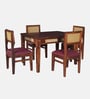 Adelaide Sheesham Wood 4 Seater Dining Set In Honey Oak Finish