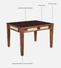 Adelaide Sheesham Wood 4 Seater Dining Table in Provincial Teak Finish