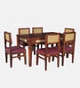 Adelaide Sheesham Wood 6 Seater Dining Set In Honey Oak Finish