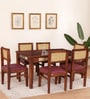 Adelaide Sheesham Wood 6 Seater Dining Set In Honey Oak Finish