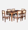 Adelaide Sheesham Wood 6 Seater Dining Set In Provincial Teak Finish