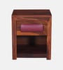 Adelaide Sheesham Wood Bedside Table In Honey Oak Finish With Drawer