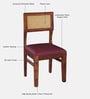 Adelaide Sheesham Wood Dining Chairs In Honey Oak Finish (Set Of 2 )