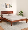 Adelaide Sheesham Wood Queen Size Bed In Honey Oak Finish