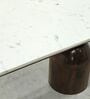 Adhira Marble-Top 4 Seater Dining Table Set In Mango Wood Finish