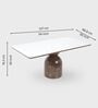 Adhira Marble-Top 4 Seater Dining Table Set In Mango Wood Finish