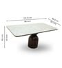 Adhira Marble-Top 6 Seater Dining Table Set In Teak Wood Finish
