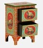 Alankaar Solid Wood End Table In Hand-Painted Multicolour with Drawers