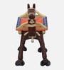 Alankaar Solid Wood End Table In Hand-Painted Multicolour with Tray Top
