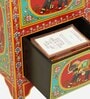 Alankaar Solid Wood End Table In Hand-Painted Multicolour with Drawers