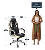 Modern Designer Gaming Chair In Cream & Black Colour