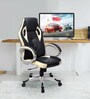 Modern Designer Gaming Chair In Cream & Black Colour