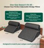 Adjustable 24x12 Inch Memory Foam Bed Wedge with Headrest Wedge