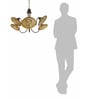Adjustable Amber Glass Chandelier with U-Shaped Arms | Modern Industrial Style