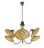 Adjustable Amber Glass Chandelier with U-Shaped Arms | Modern Industrial Style