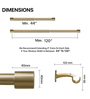 Soft Gold Adjustable Curtain Rod for Windows 44 to 120 Inch (Pack of 1)