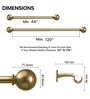Soft Gold Adjustable Curtain Rod for Windows 44 to 120 Inch (Pack of 1)