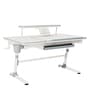Adjustable Study Table with Tiltable Reading Desk in Grey Color