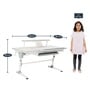 Adjustable Study Table with Tiltable Reading Desk in Grey Color