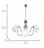 Adjustable Transitional Chandelier | 6-Light in White Frilled Glass