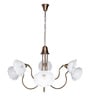 Adjustable Transitional Chandelier | 6-Light in White Frilled Glass