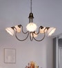 Adjustable Transitional Chandelier | 6-Light in White Frilled Glass