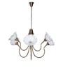 Adjustable Transitional Chandelier | 6-Light in White Frilled Glass