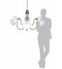 Adjustable Transitional Chandelier | 6-Light in White Frilled Glass