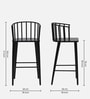 Adler Metal Bar Stool In Black Colour