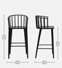 Adler Metal Bar Stool In Black Colour