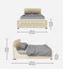 Adolf Velvet Queen Size Bed in Beige Colour