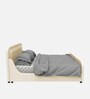 Adolf Velvet Queen Size Bed in Beige Colour