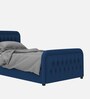 Adolf Velvet Single Size Bed in Royal Blue Colour