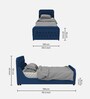 Adolf Velvet Single Size Bed in Royal Blue Colour