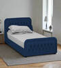 Adolf Velvet Single Size Bed in Royal Blue Colour