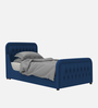 Adolf Velvet Single Size Bed in Royal Blue Colour