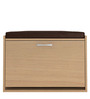 Acacia Pull-down Shoe Rack with Cushioned Seating in Canadian Maple Finish