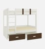 Adona Adonica Twin Bunkbed Left Ladder w/2 Drawers Coffee Walnut