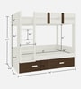 Adona Adonica Twin Bunkbed Left Ladder w/2 Drawers Coffee Walnut