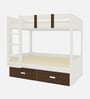 Adona Adonica Twin Bunkbed Left Ladder w/2 Drawers Coffee Walnut
