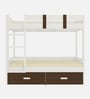 Adona Adonica Twin Bunkbed Left Ladder w/2 Drawers Coffee Walnut