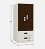 Adonica 2 Door Wardrobe With Drawers In Coffee Walnut Finish
