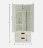 Adonica 2 Door Wardrobe With Drawers In Coffee Walnut Finish