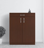 Alana 2-Door Shoe Cabinet with Drawer & Ventilated Shelves in Terra Sienna Finish
