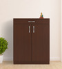 Alana 2-Door Shoe Cabinet with Drawer & Ventilated Shelves in Terra Sienna Finish