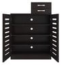 Austin Slatted 2 Door Shoe Cabinet with 2 Drawers in Antique Ebony Finish