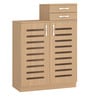 Austin Slatted 2 Door Shoe Cabinet In Maple Finish