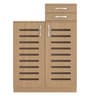 Austin Slatted 2 Door Shoe Cabinet In Maple Finish