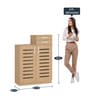 Austin Slatted 2 Door Shoe Cabinet In Maple Finish