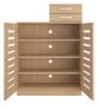 Austin Slatted 2 Door Shoe Cabinet In Maple Finish